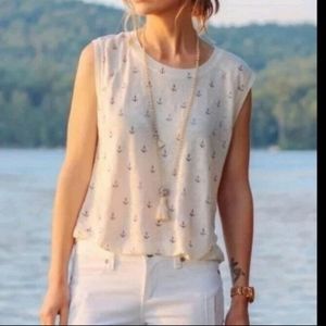 JCrew gold anchor tank